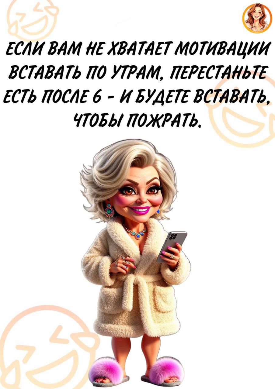 ЕСЛИ ВАМ НЕ ХВАТАЕТ МОТИВАЦИИ ВСТАВАТЬ ПО УТРАМ, ПЕРЕСТАНЬТЕ ЕСТЬ ПОСЛЕ 6 - И БУДЕТЕ ВСТАВАТЬ, ЧТОБЫ ПОЖРАТЬ.
