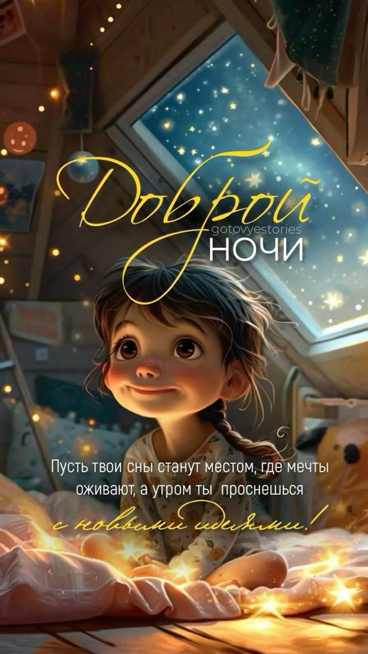 Доброй ночи
Пусть твои сны станут местом, где мечты оживают, а утром ты проснешься с новыми идеями!