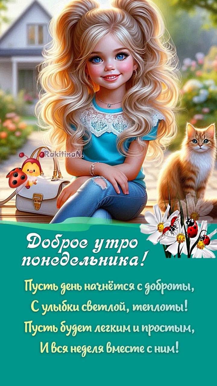 Доброе утро понедельника! Пусть день начнётся с доброты, С улыбки светлой, теплоты! Пусть будет легким и простым, И вся неделя вместе с ним!