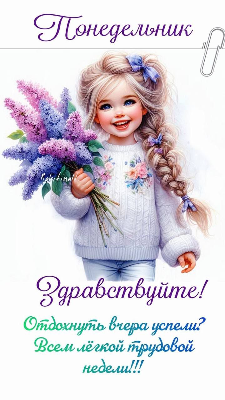 Понедельник
Здравствуйте!
Отдохнуть вчера успели? Всем лёгкой трудовой неделе!!!