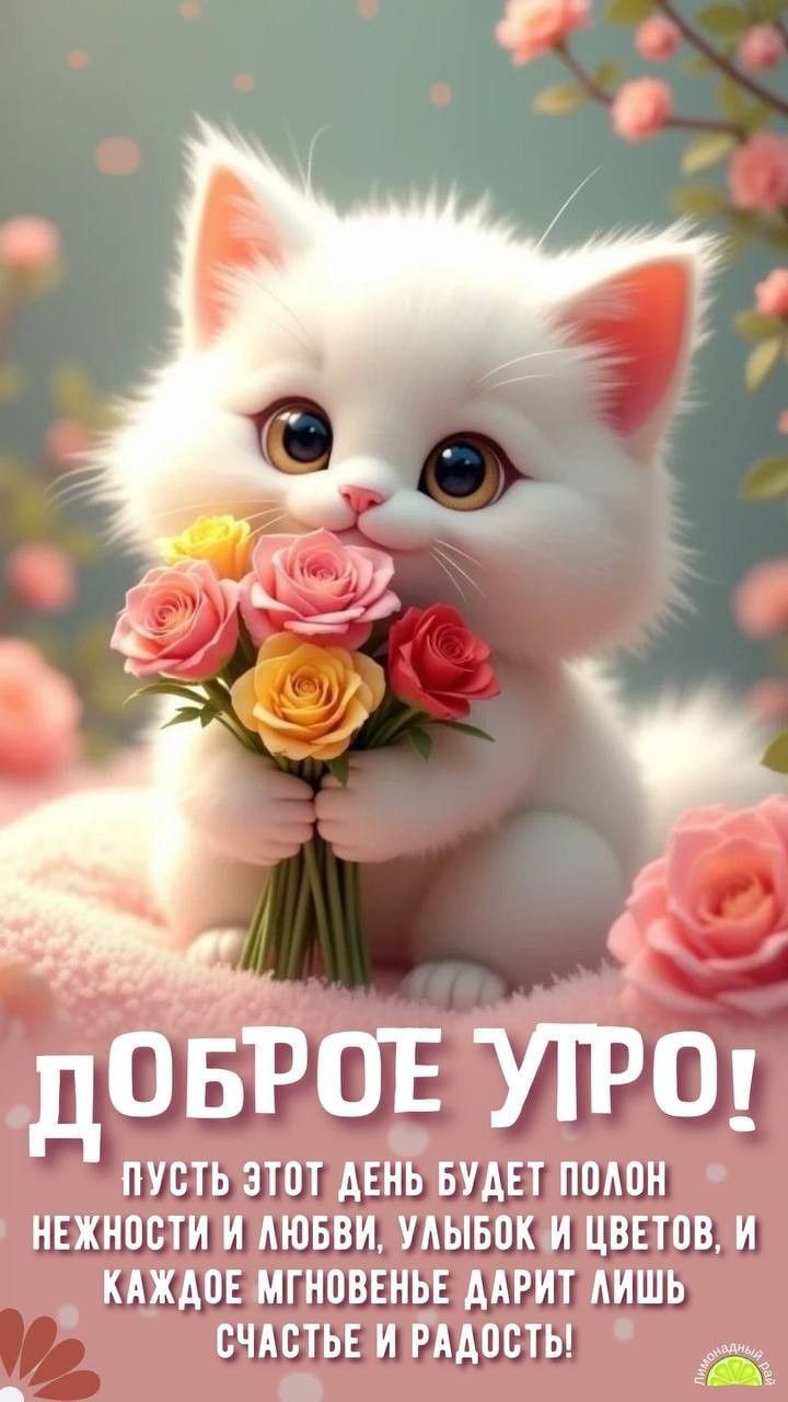 ДОБРОЕ УТРО! Пусть этот день будет полон нежности и любви, улыбок и цветов, и каждое мгновение дарит лишь счастье и радость!