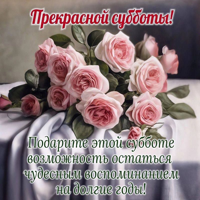 Прекрасной субботы! Подарите этой субботе возможность остаться чудесным воспоминанием на долгие годы!