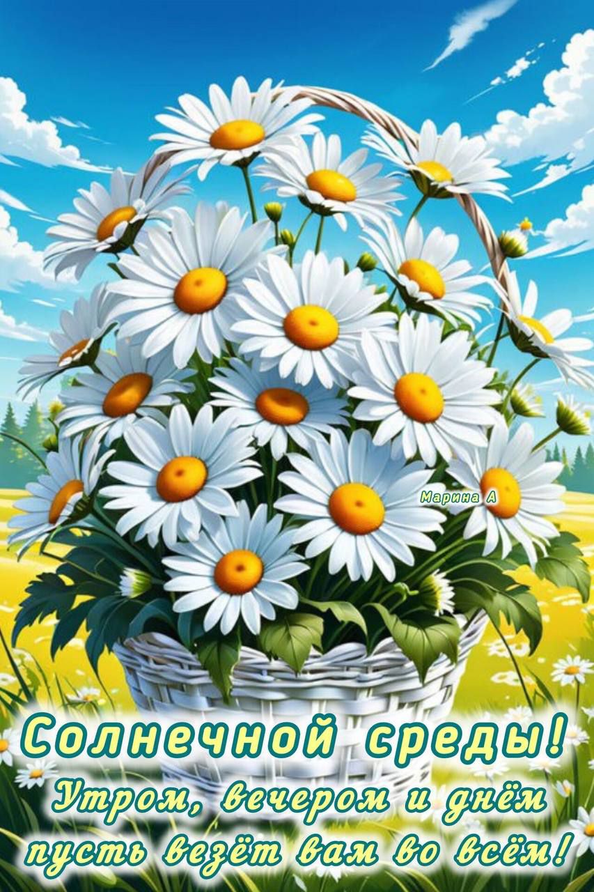 Солнечной среды! Утром, вечером и днём пусть везёт вам во всём!