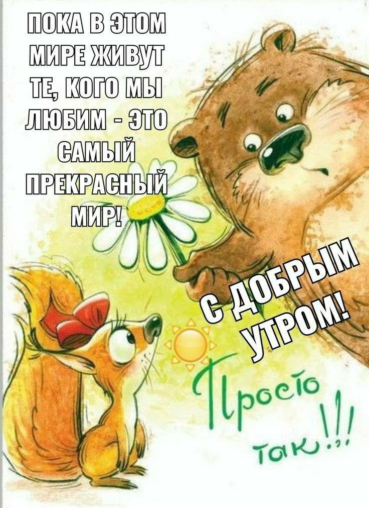ПОКА В ЭТОМ МИРЕ ЖИВУТ ТЕ, КОГО МЫ ЛЮБИМ - ЭТО САМЫЙ ПРЕКРАСНЫЙ МИР! С ДОБРЫМ УТРОМ! Просто так!!