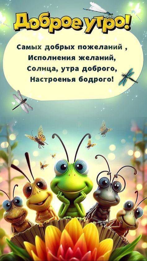 Доброе утро!
Самых добрых пожеланий,
Исполнения желаний,
Солнышка, утра доброго,
Настроенья бодрого!