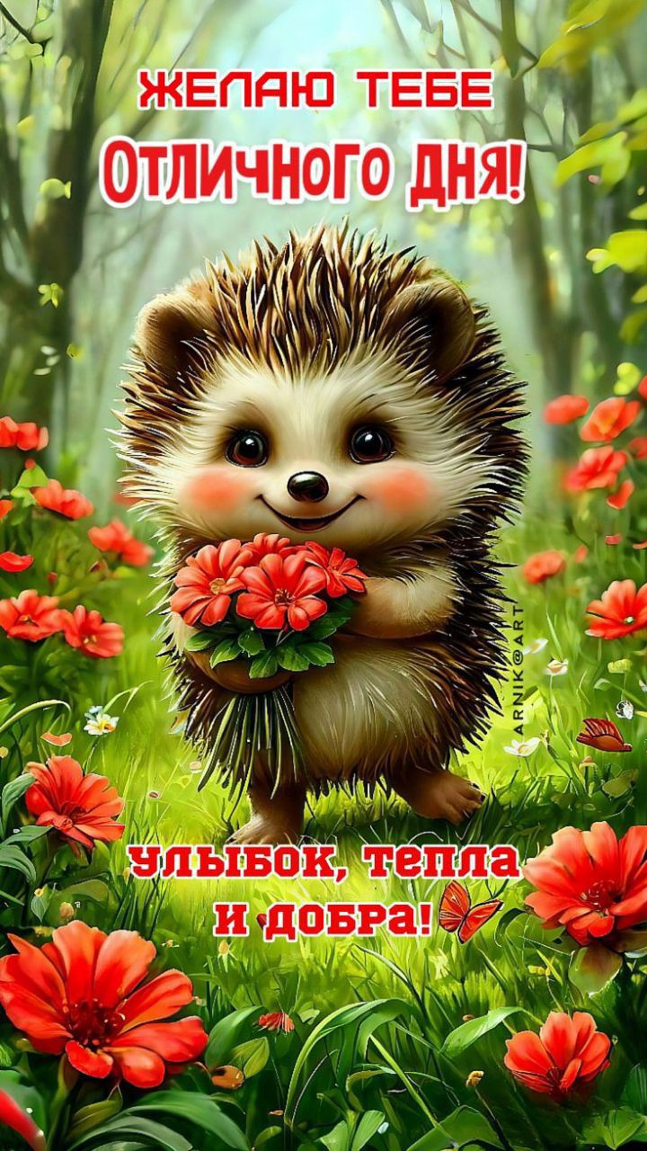 Желаю тебе отличного дня! Улыбок, тепла и добра!