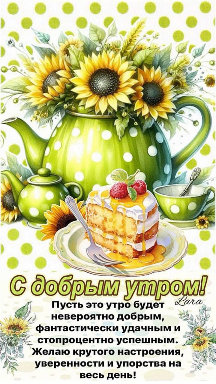 С добрым утром! Пусть это утро будет невероятно добрым,fantastically удачным и стопроцентно успешным. Желаю крутого настроения, уверенности и Юпорства на весь день!