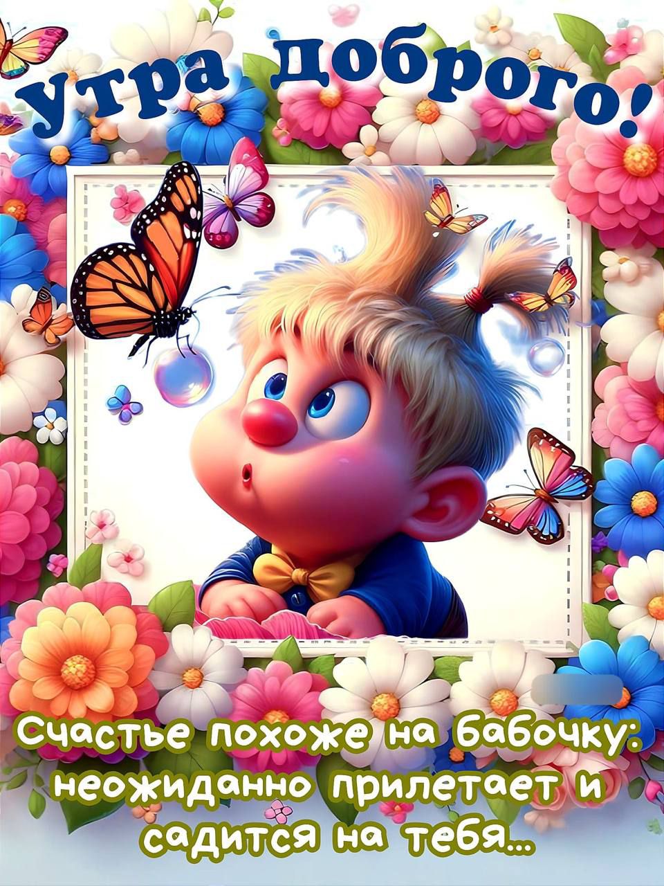 Утра доброго!
Счастье похоже на бабочку; неожиданно прилетает и садится на тебя…