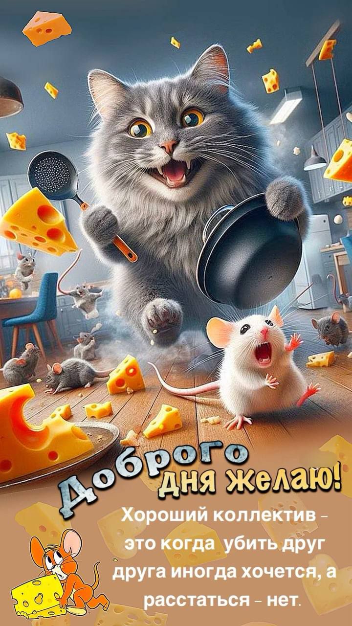 Доброе утро! Хороший коллектив – это когда убить друг друга иногда хочется, а расстаться – нет.