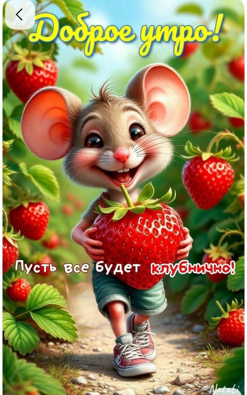 Доброе утро! Пусть все будет клубнично!