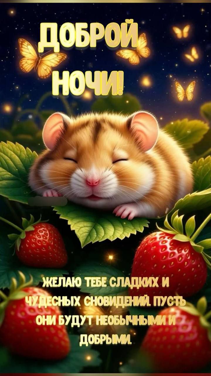 ДОБРОЙ НОЧИ!
ЖЕЛАЮ ТЕБЕ СЛАДКИХ И ЧУДЕСНЫХ СНОВИДЕНИЙ ПУСТЬ ОНИ БУДУТ НЕОБЫЧНЫМИ И ДОБРЫМИ.