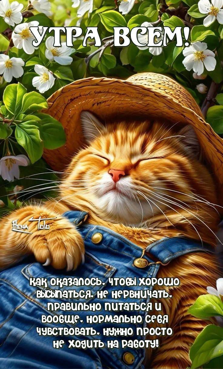 УТРА ВСЕМ!

Как оказалось, чтобы хорошо выспаться, не нервничать, правильно питаться и вообще, нормально себя чувствовать, нужно просто не ходить на работу!
