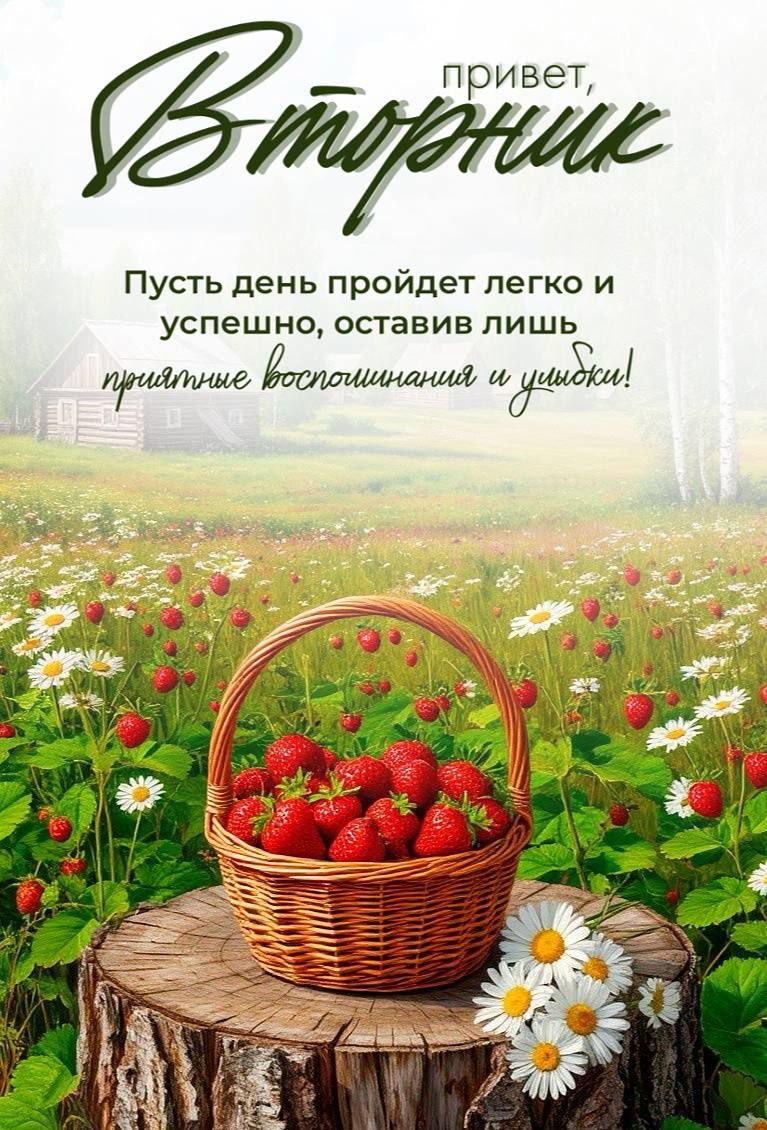 привет, Втoрник
Пусть день пройдет легко и успешно, оставив лишь приятные воспоминания и улыбки!