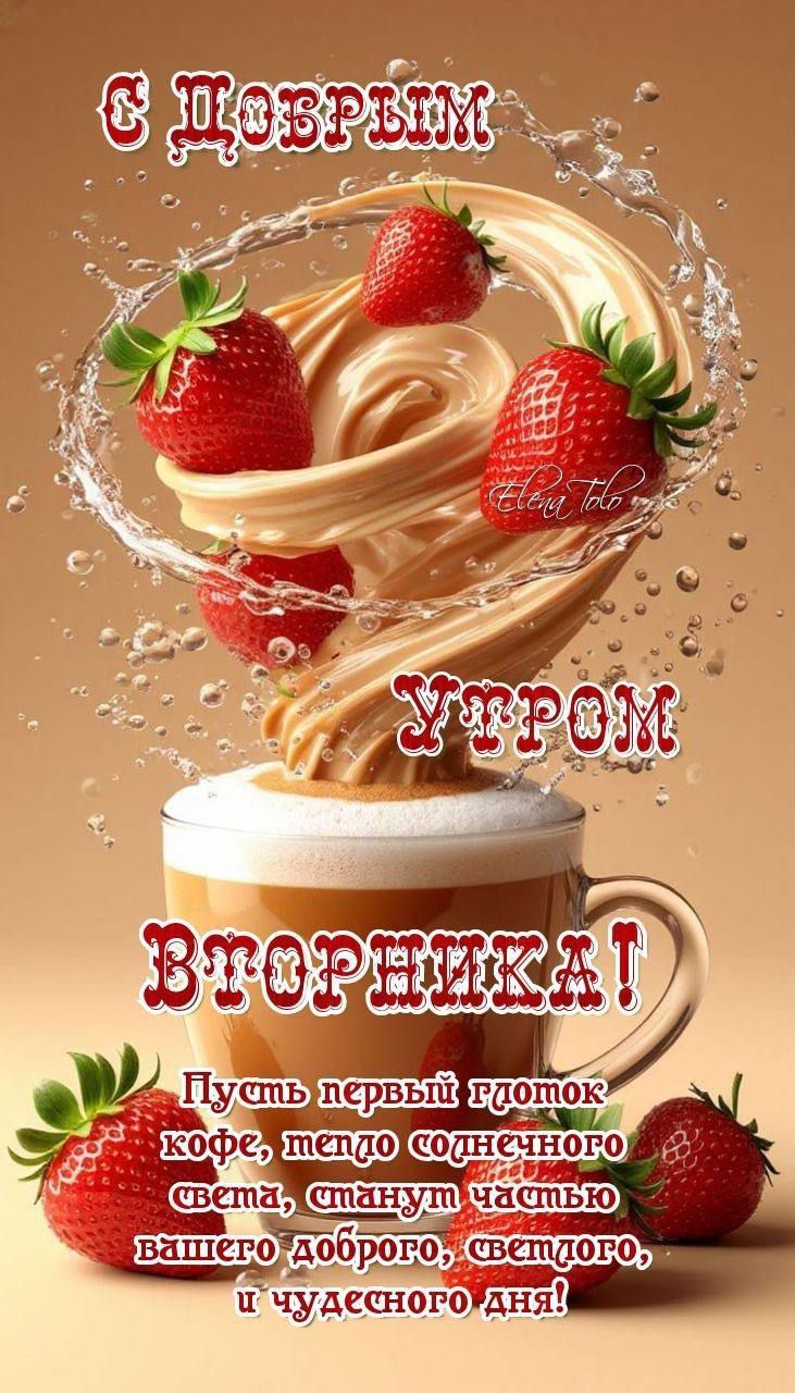С ДОБРЫМ УТРОМ ВТОРНИКА! Пусть первый глоток кофе, тепло солнечного света, станут частью вашего доброго, светлого и чудесного дня!