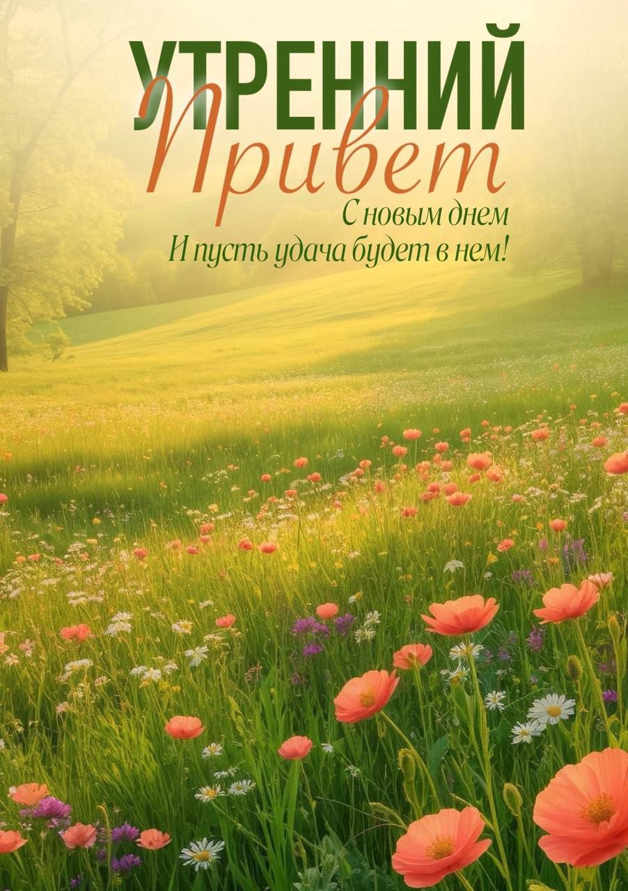 УТРЕННИЙ Привет
С новым днем
И пусть удача будет в нем!