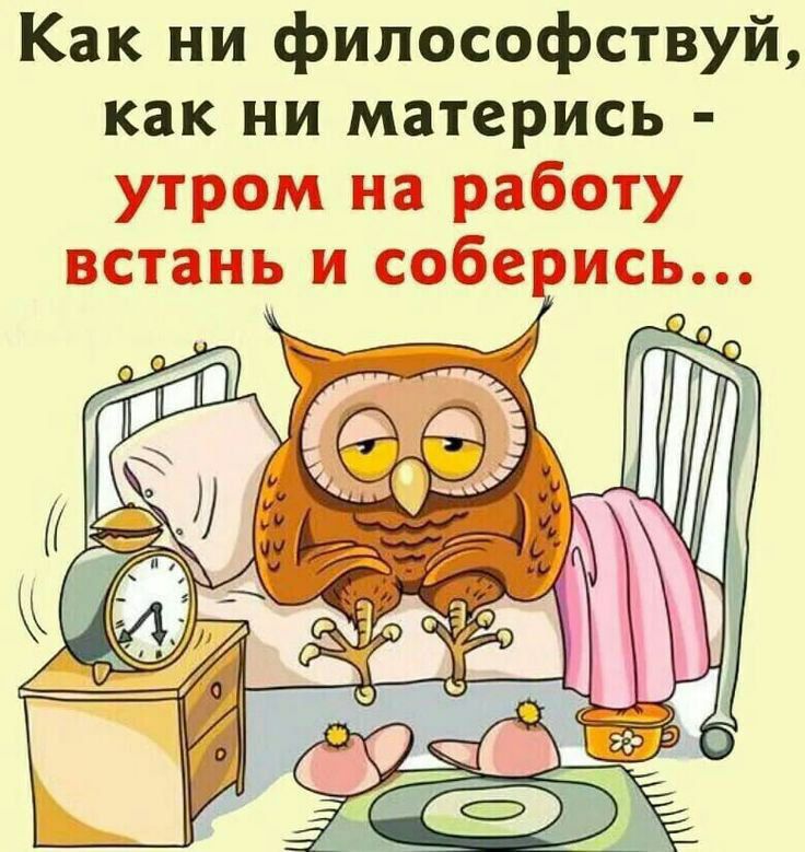 Как ни философствуй, как ни матерись - утром на работу встань и соберись...