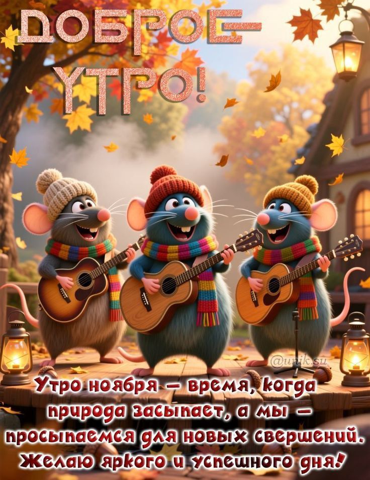 Доброе утро! Утро ноября — время, когда природа засыпает, а мы — просыпаемся для новых свершений. Желаю яркого и успешного дня!