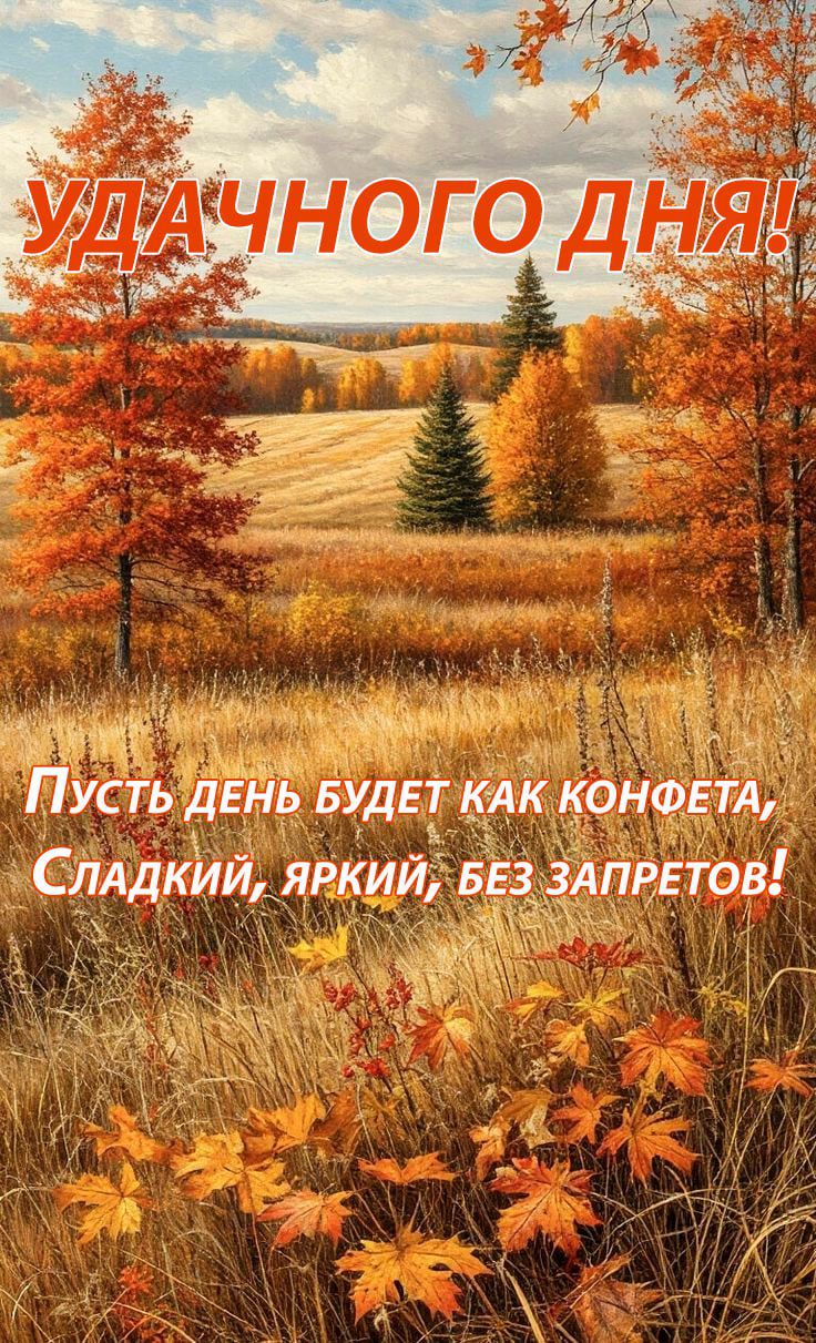УДАЧНОГО ДНЯ!
Пусть день будет как конфета, сладкий, яркий, без запретов!