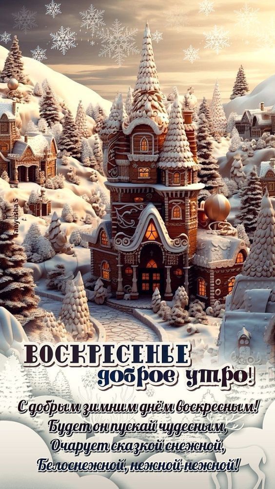 Воскресенье доброе утро! Со добрым зимним днем воскресным! Будет прекрасный чудесный, очарует сказкой снежной, белоснежной, нежной.