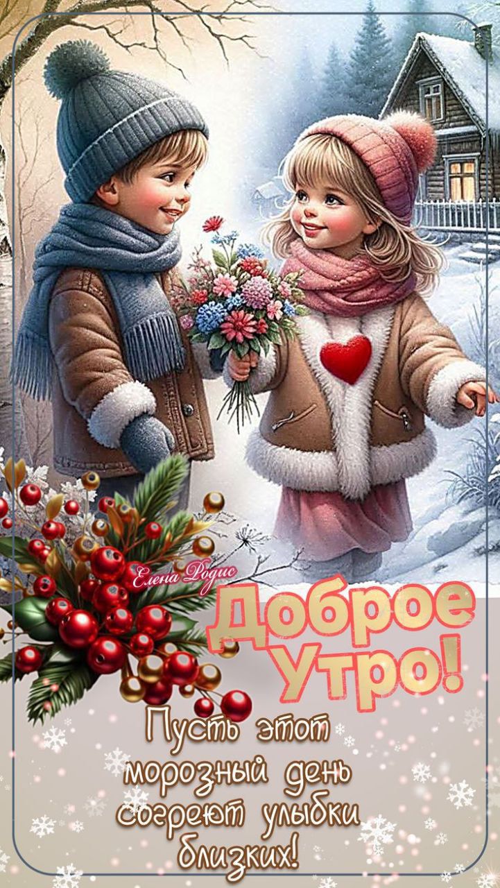 Доброе утро! Пусть этот морозный день согреет улыбки близких!