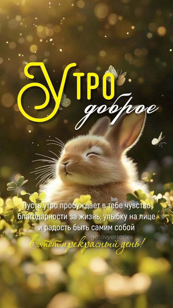 Утро доброе. Пусть утро пробуждает в тебе чувство благодарности за жизнь, улыбку на лице и радость быть самим собой в этот прекрасный день!