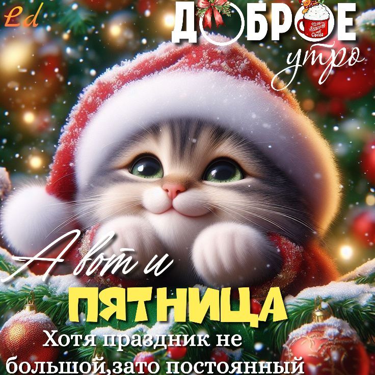 Доброе утро. А вот и ПЯТНИЦА. Хотя праздник не большой, зато постоянный.