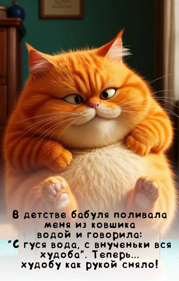 В детстве бабуля поливала меня из ковшика водой и говорила: «С гуся вода, с внученьки вся Худоба». Теперь... Худобу как рукой сняло!