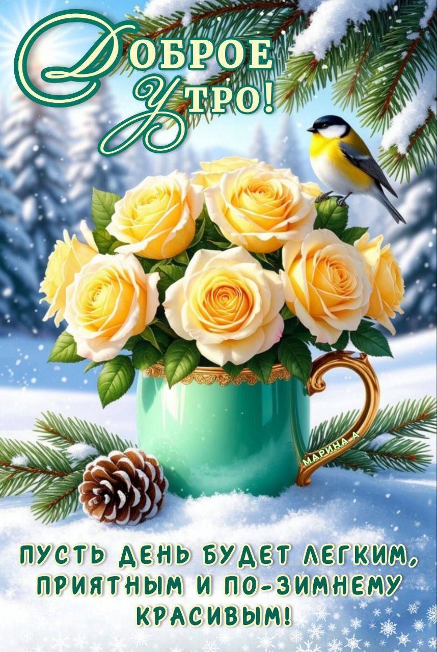 Доброе утро! Пусть день будет лёгким, приятным и по-зимнему красивым!