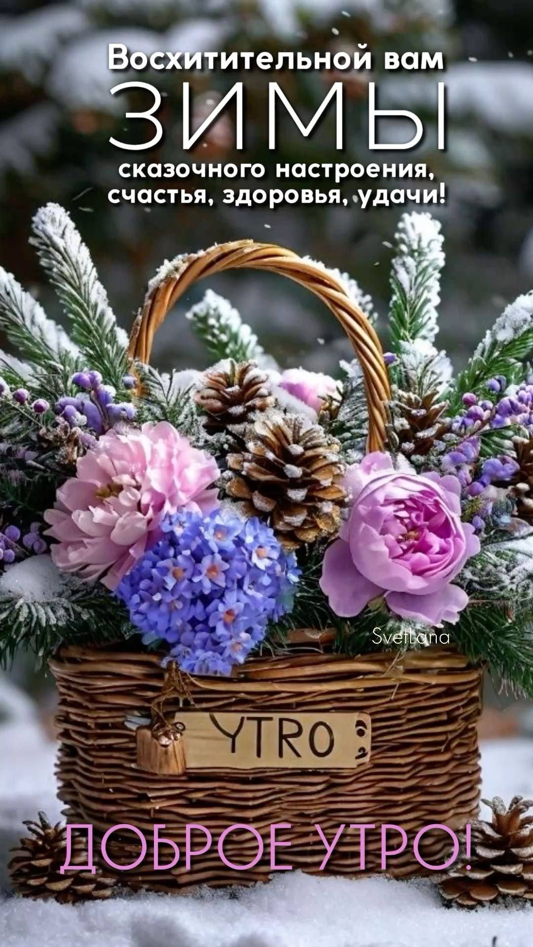 Восхитительной вам ЗИМЫ сказочного настроения, счастья, здоровья, удачи!\nДОБРОЕ УТРО!