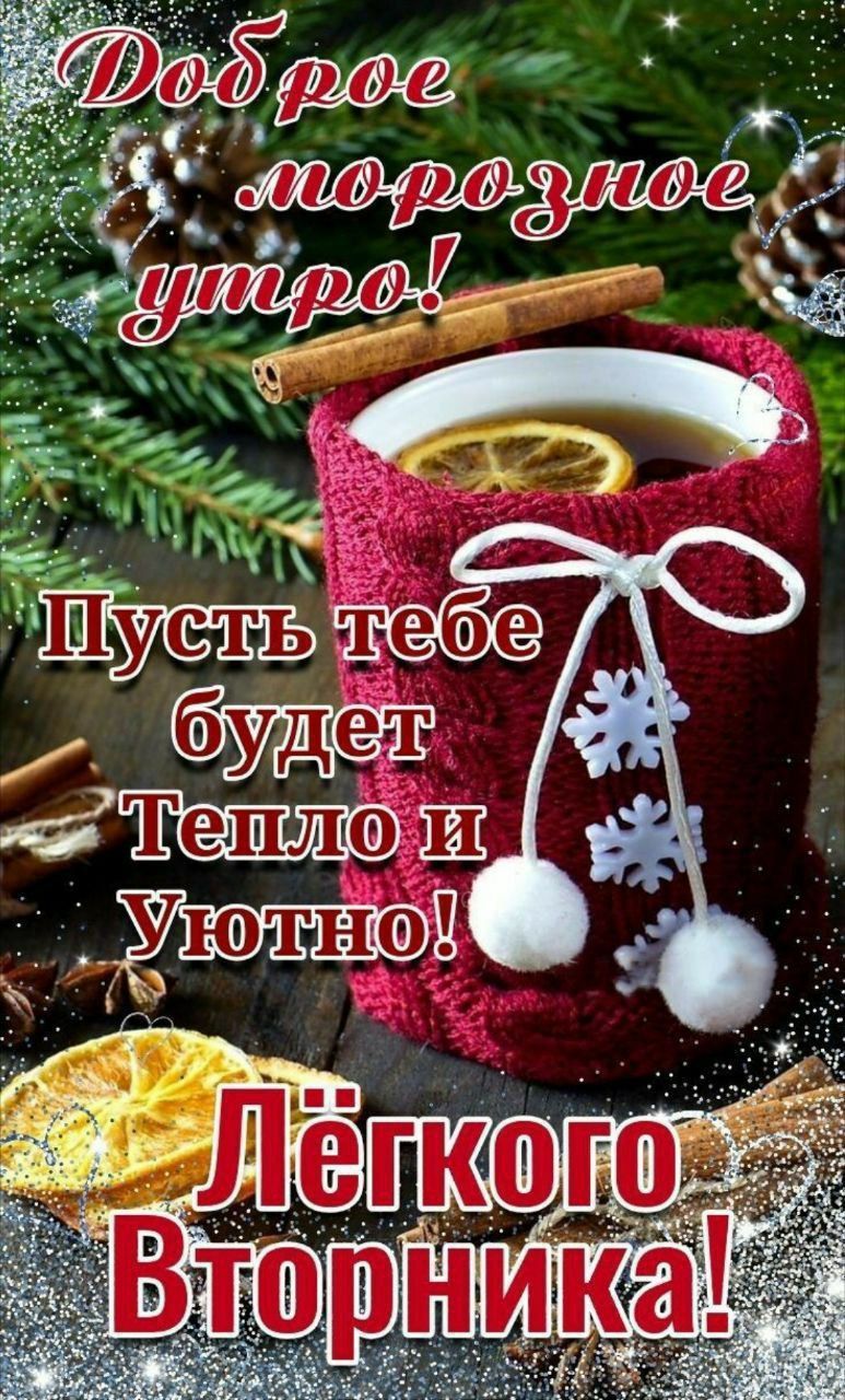 Доброе морозное утро! Пусть тебе будет тепло и уютно! Лёгкого вторника!