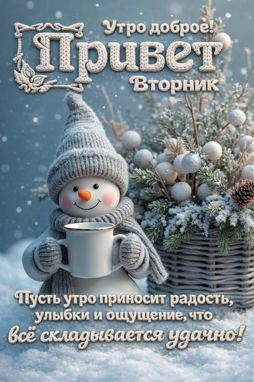 Утро доброе! Привет Вторник
Пусть утро приносит радость, улыбки и ощущение, что всё складывается удачно!