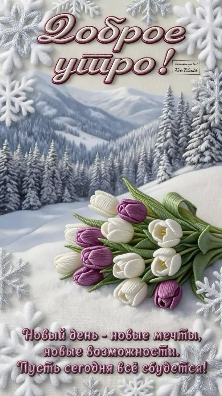 Доброе утро! Новый день - новые мечты, новые возможности. Пусть сегодня всё сбудется!