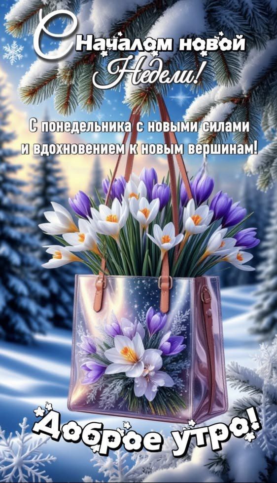 С Началом новой Недели! C понедельника с новыми силами и вдохновением к новым вершинам! Доброе утро!