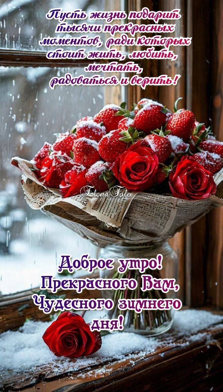 Пусть жизнь подарит тебе ещё прекрасных моментов, ради которых стоит жить, любить, мечтать, радоваться и верить! Доброе утро! Прекрасного Вам чудесного зимнего дня!