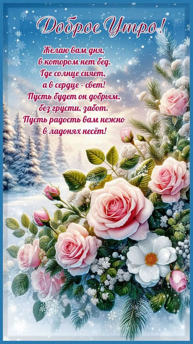 Доброе Утро! Желаю вам дня, в котором нет бед. Там солнце сияет, а в сердце - свет! Пусть будет он добрым, без грусти, забот. Пусть радость вам нежно в ладонях несёт!
