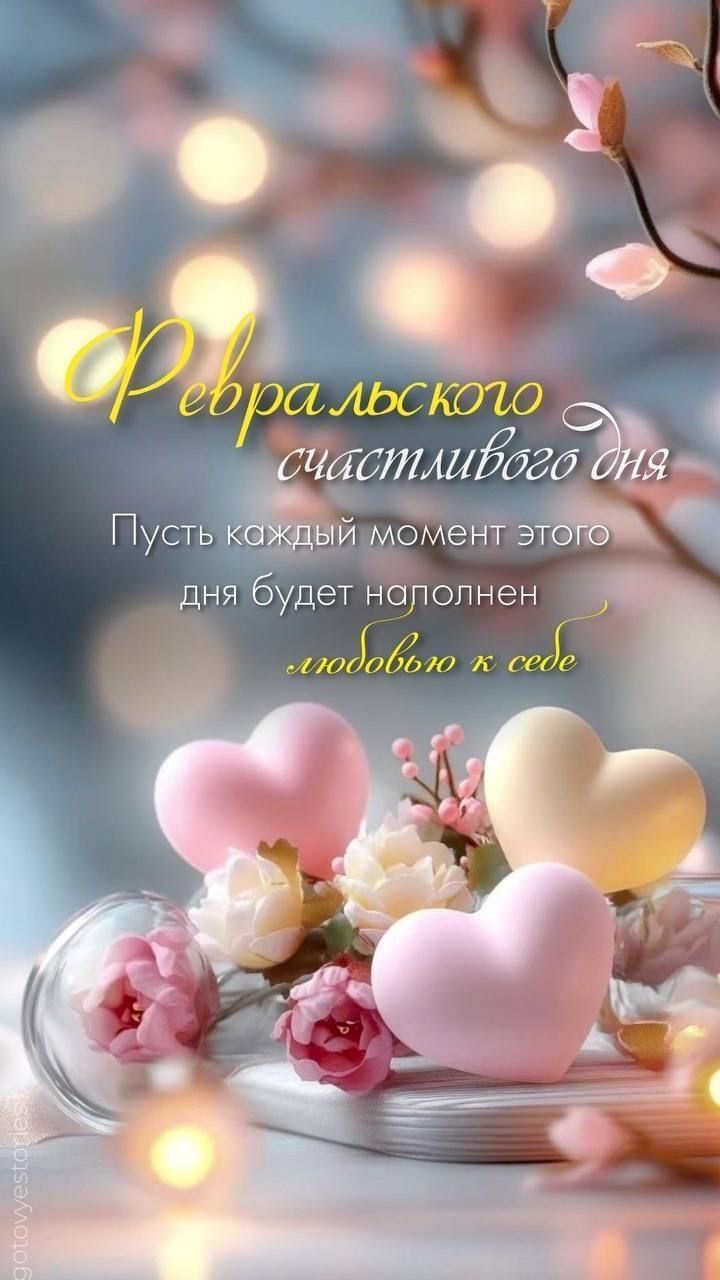 Февральского счастливого дня
Пусть каждый момент этого дня будет наполнен любовью к себе
