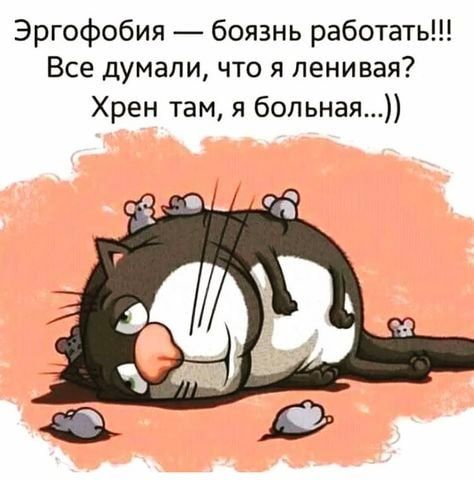 Эргофобия — боязь работать!!! Все думали, что я ленивая? Хрен там, я больная..))