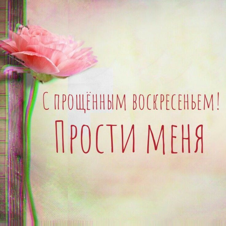 С прощённым воскресеньем! Прости меня