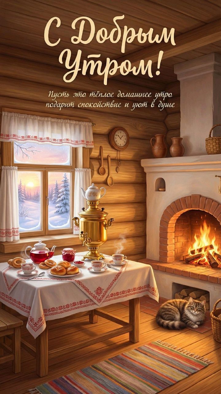С Добрым Утром! Пусть это тёплое домашнее утро подарит спокойствие и уют в душе