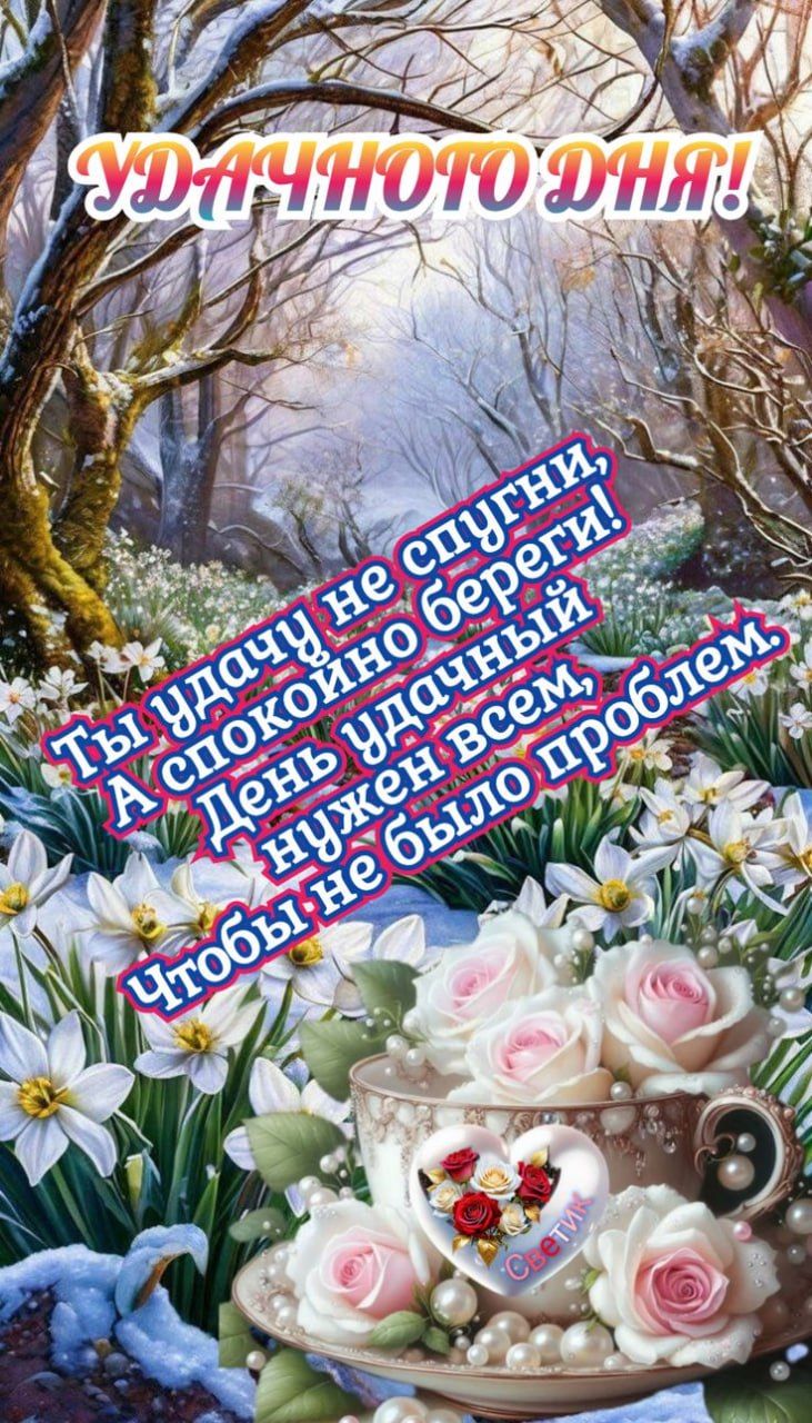 УДАЧНОГО ДНЯ! Ты удачи не спугни, а спокойного бери! День удачный день нужен всем, чтобы не было проблем