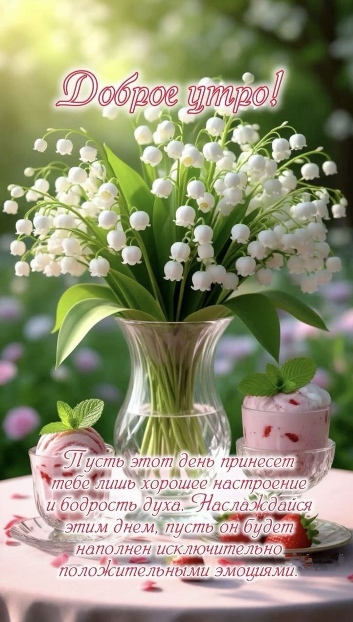 Доброе утро! Пусть этот день принесет тебе лишь хорошее настроение и бодрость духа. Наслаждайся этим днем, пусть он будет наполнен исключительно положительными эмоциями.