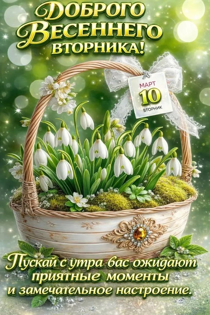 Доброго весеннего вторника! Март 10 вторник. Пускай с утра вас ожидают приятные моменты и замечательное настроение.