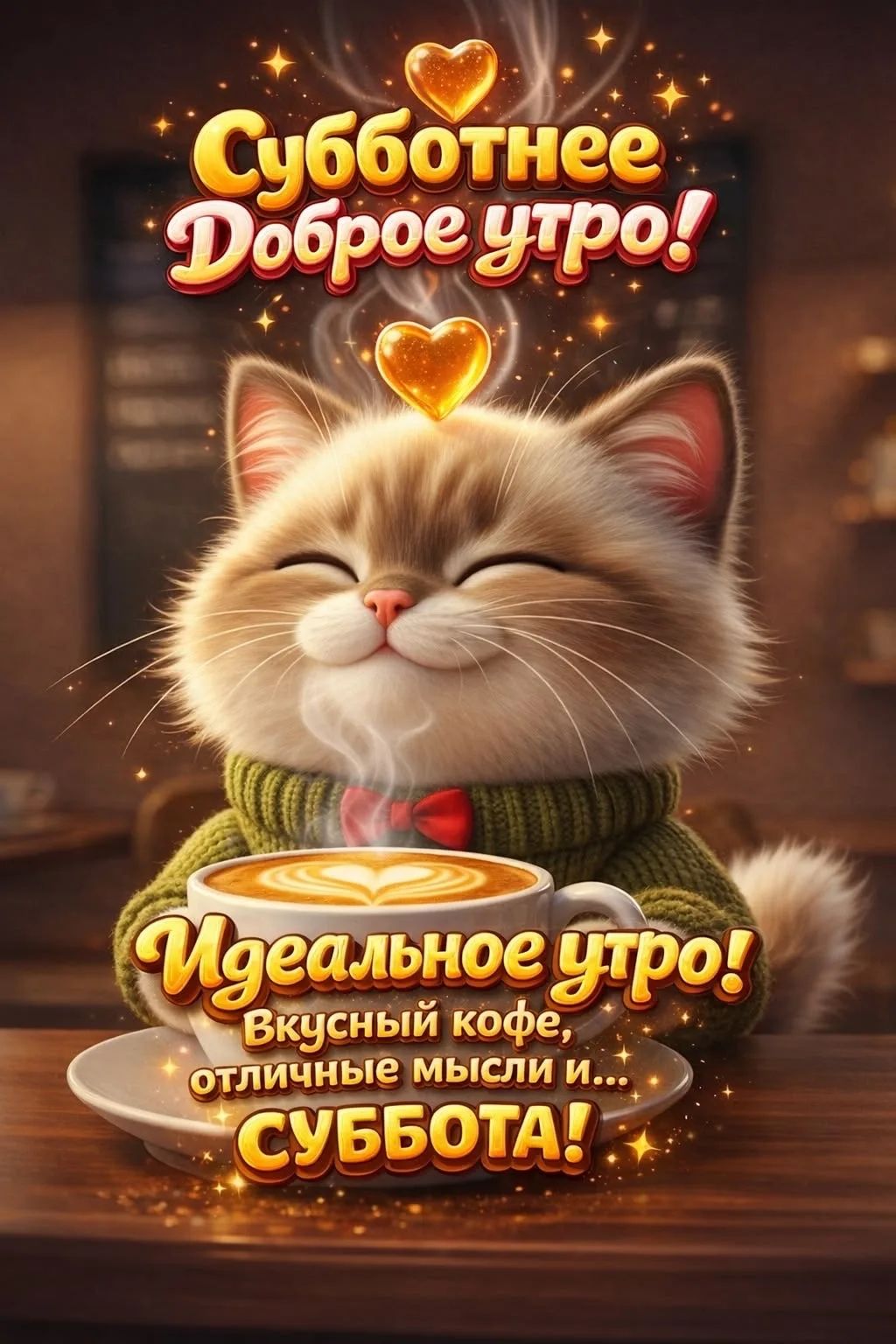 Субботнее Доброе утро! Идеальное утро! Вкусный кофе, отличные мысли и... СУББОТА!