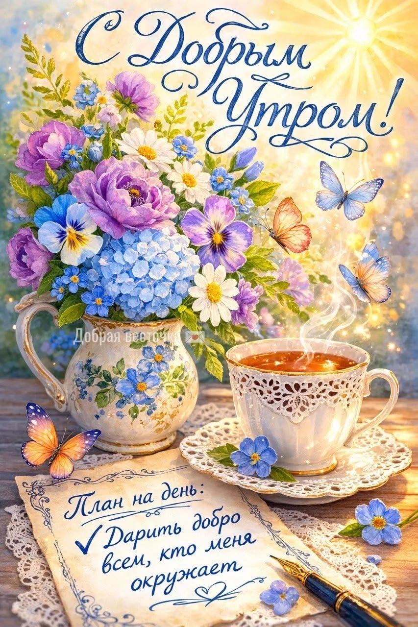 С Добрым Утром! Добрая весточка. План на день: Дарить добро всем, кто меня окружает