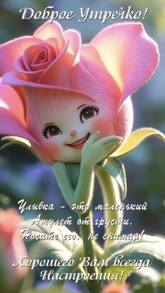 Доброе Утречко! Улыбка - это маленький Амулет от грусти. Носите его, не снимая! Хорошего Вам всегда Настроения!