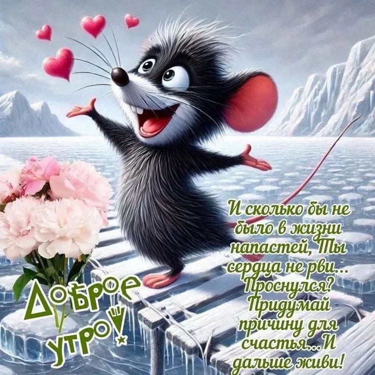 Доброе утро! И сколько бы не было в жизни напастей, Ты сердца не рви... Проснулся? Придумай причину для счастья... И дальше живи!