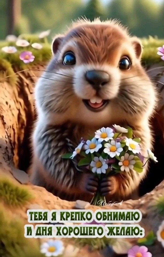 ТЕБЯ Я КРЕПКО ОБНИМАЮ И ДНЯ ХОРОШЕГО ЖЕЛАЮ: