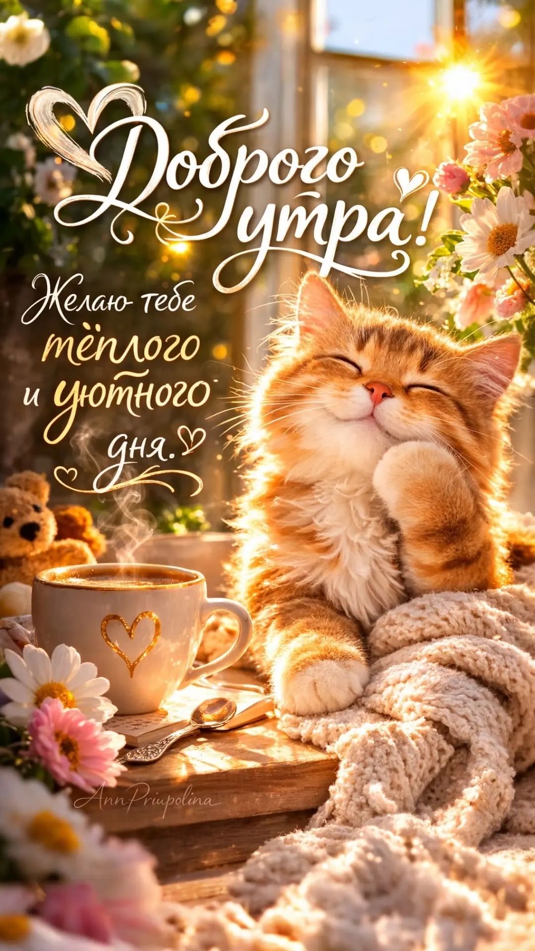 Доброго утра! Желаю тебе тёплого и уютного дня. Ann Priupolina