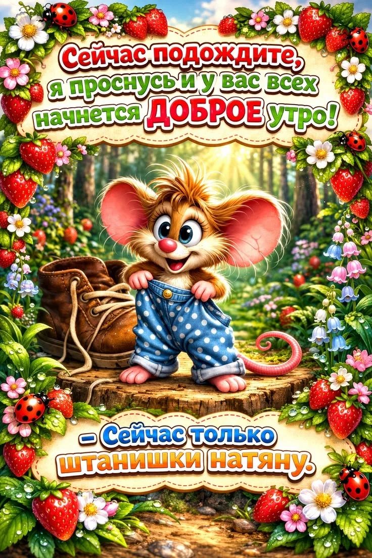 Сейчас подождите, я проснусь и у вас всех начнется ДОБРОЕ УТРО! Сейчас только штанишки натяну.