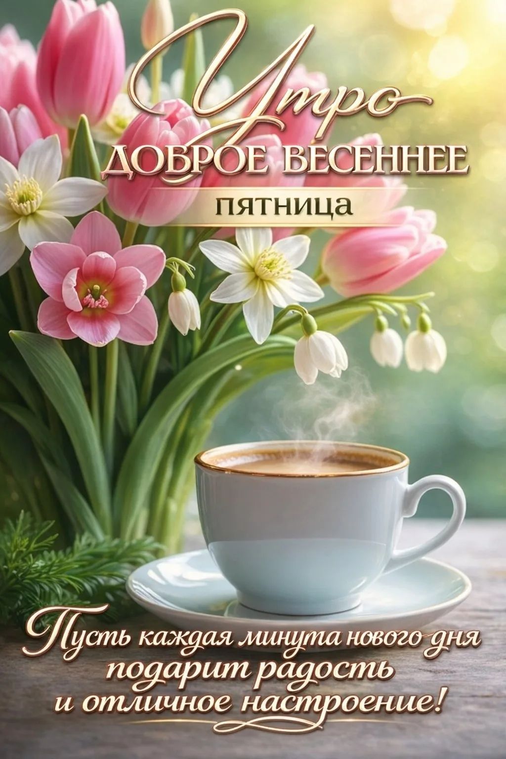 Утро Доброе весеннее Пятница Пусть каждая минута нового дня подарит радость и отличное настроение!